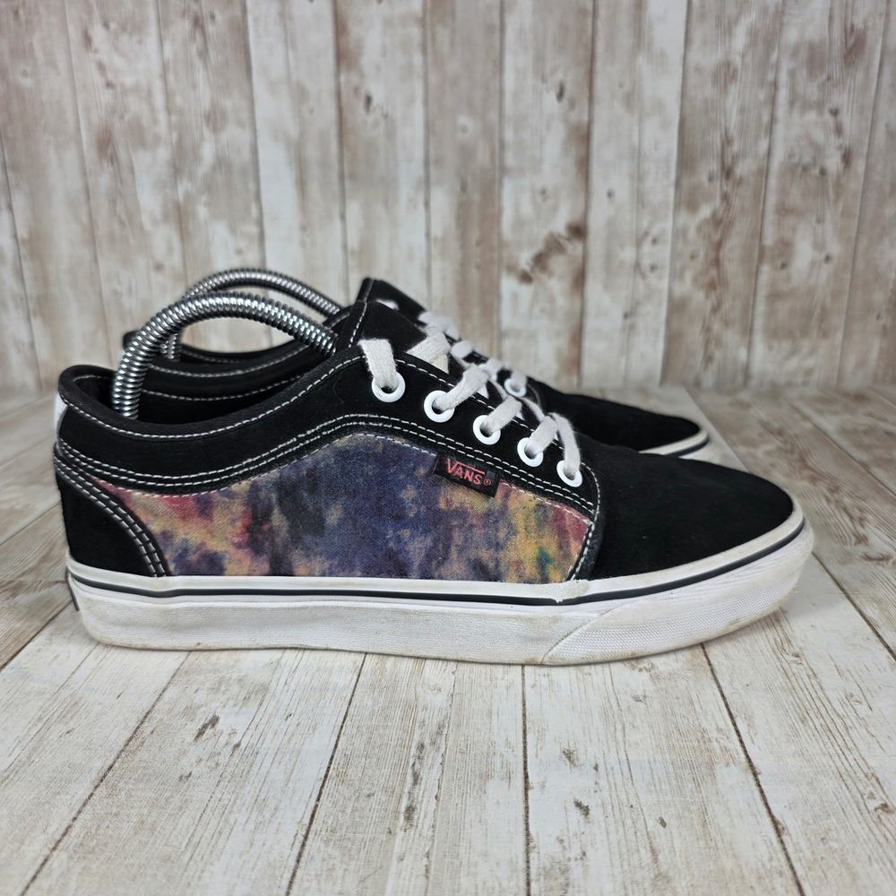Vans Low Top Skate Shoes Men's 7 Tie Dye Canvas Black Sneakers‎